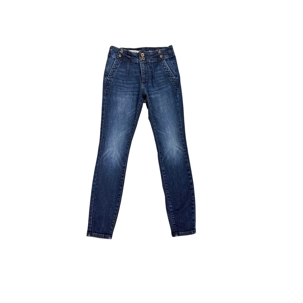 Antropologie Pilcro Letterpress High Rise Skinny Denim Blue Jeans Size 26